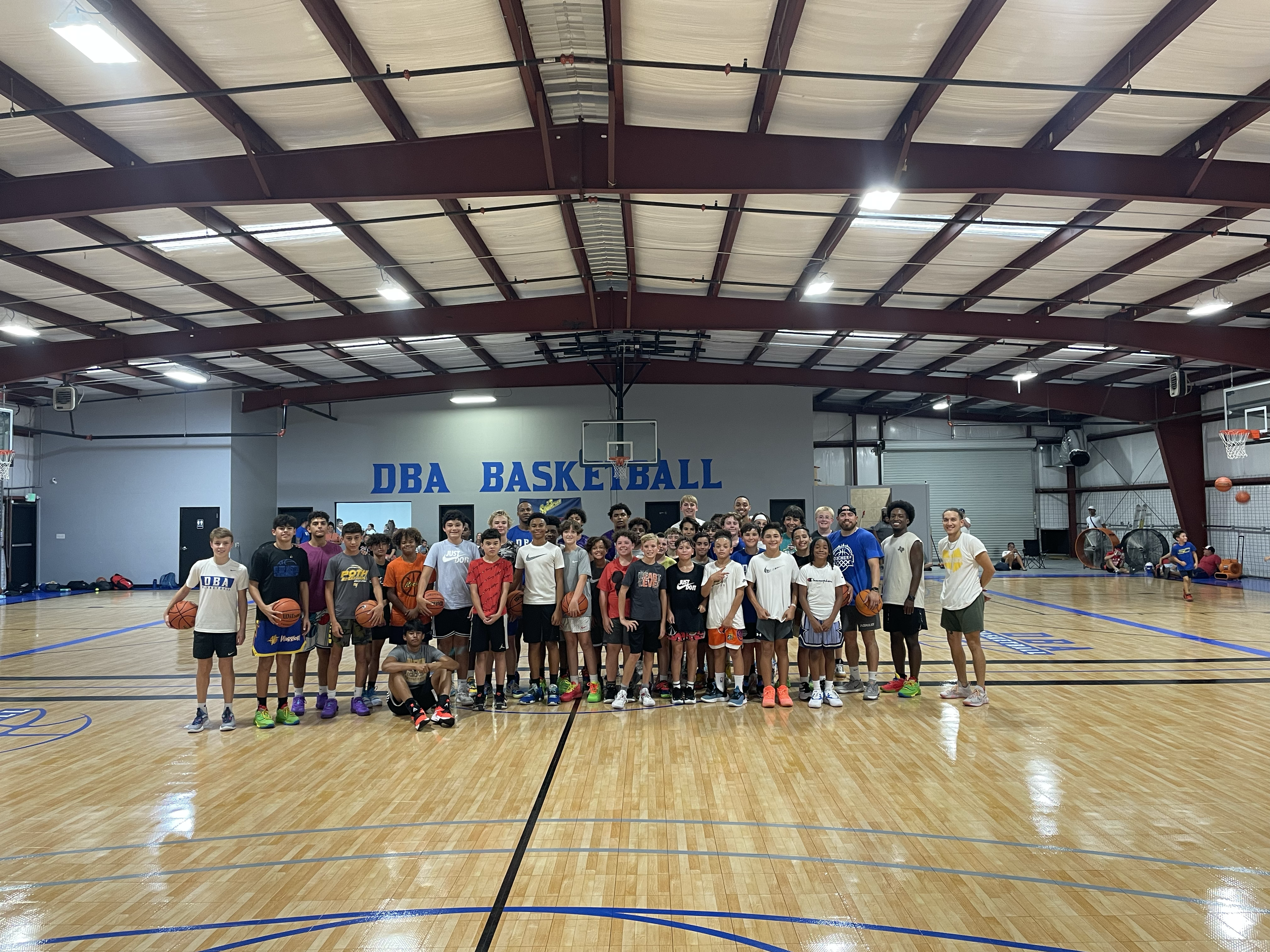 DBA Development Camp players training on court